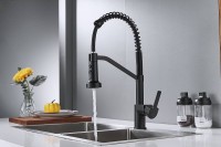 Смеситель для кухни Shevanik S963H с гибким изливом, черный