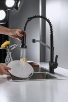 Смеситель для кухни Shevanik S963H с гибким изливом, черный