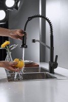 Смеситель для кухни Shevanik S963H с гибким изливом, черный