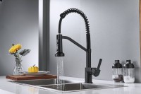 Смеситель для кухни Shevanik S963H с гибким изливом, черный