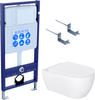 Комплект Унитаз подвесной AQUATEK Европа New AQ1106L-00 безободковый, с микролифтом + Инсталляция Standard INS-0000012 + Комплект креплений KKI-0000002