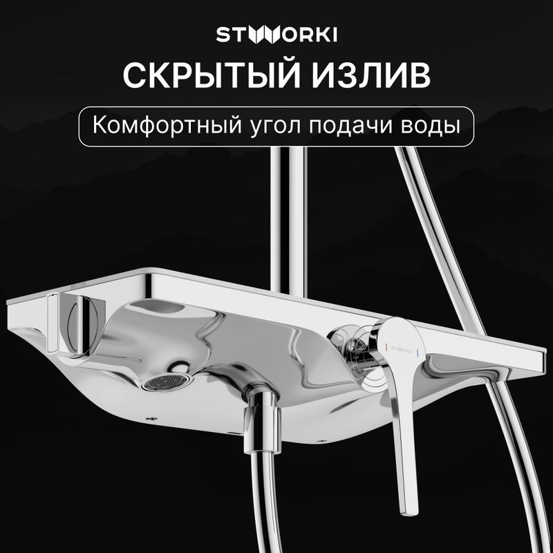 Душевая стойка STWORKI Аулум S06170CR хром