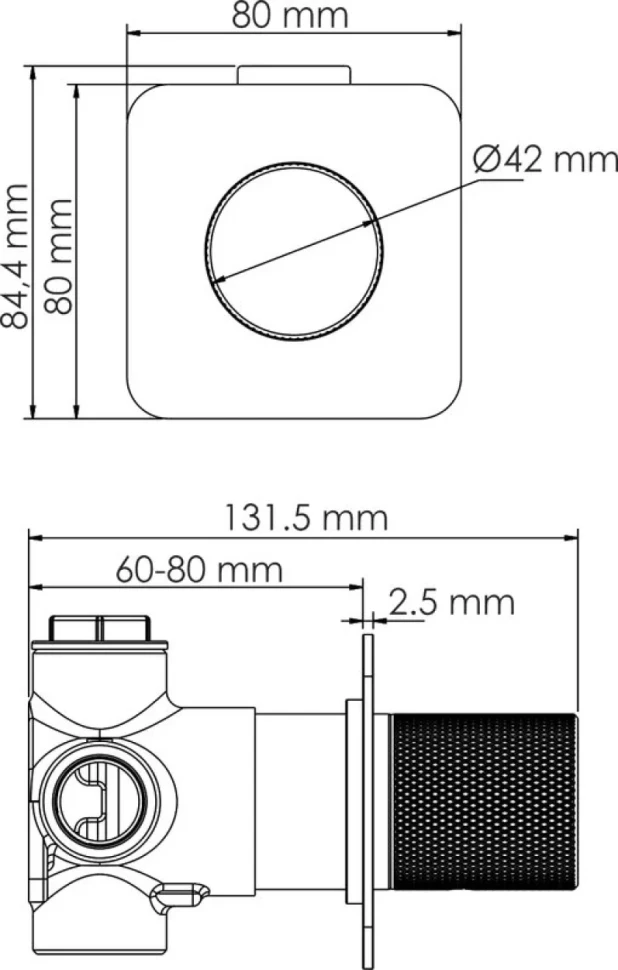 Встраиваемый смеситель для душа и ванны Wasserkraft Ems A7651.303.305.280.197.207 С ВНУТРЕННЕЙ ЧАСТЬЮ, золото