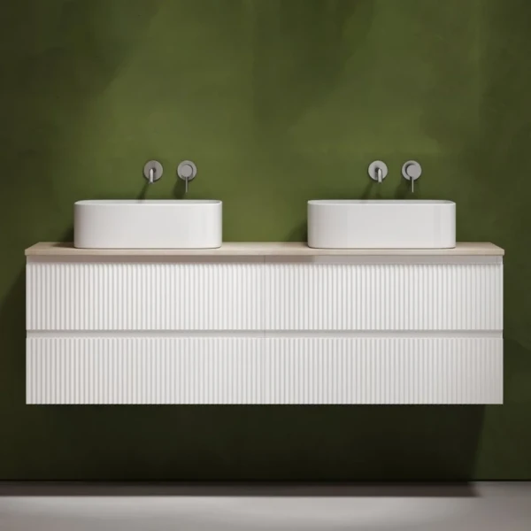 Тумба с раковиной Sancos Snob R 160 bianco, столешница бежевая TT160A2, раковина CN6052