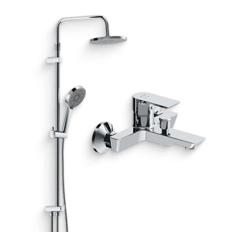 Душевой комплект Смеситель Damixa Apollo 471000001 + Стойка 947000000