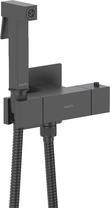 Гигиенический душ AQUATEK Либра AQ1028MB со смесителем, С ВНУТРЕННЕЙ ЧАСТЬЮ, матовый черный