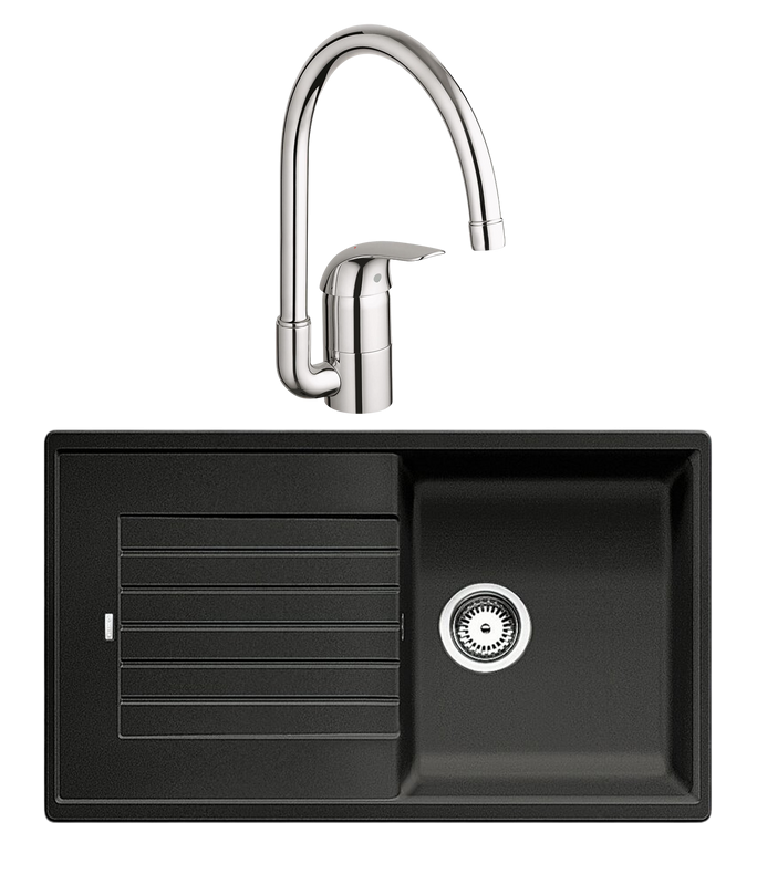 Комплект Мойка Blanco Zia 5S 520511 антрацит + Смеситель Grohe Euroeco