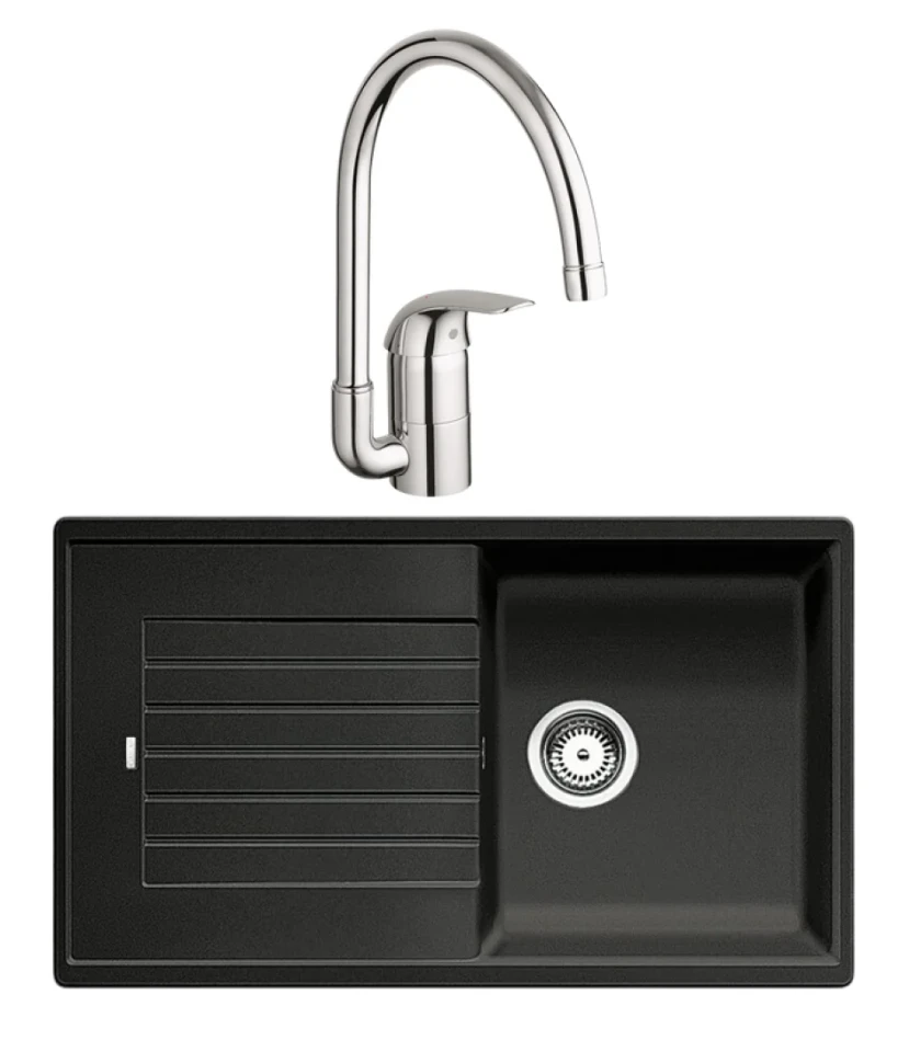 Комплект Мойка Blanco Zia 5S 520511 антрацит + Смеситель Grohe Euroeco