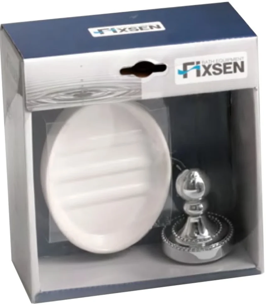 Мыльница Fixsen Style FX-41108 настенная, керамическая, белая, хром