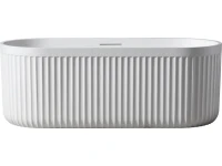Ванна из искусственного камня AltroBagno Gianni 090211 170x75 см, отдельностоящая, матовая белая, овальная, на ножках, с донным клапаном, с подголовником