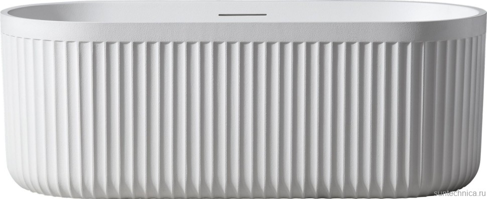 Ванна из искусственного камня AltroBagno Gianni 090211 170x75 см, отдельностоящая, матовая белая, овальная, на ножках, с донным клапаном, с подголовником