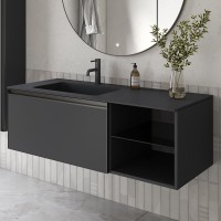 Тумба с раковиной Armadi Art Quatro 6 120 anthracite, с раковиной anthracite