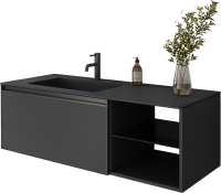 Тумба с раковиной Armadi Art Quatro 6 120 anthracite, с раковиной anthracite