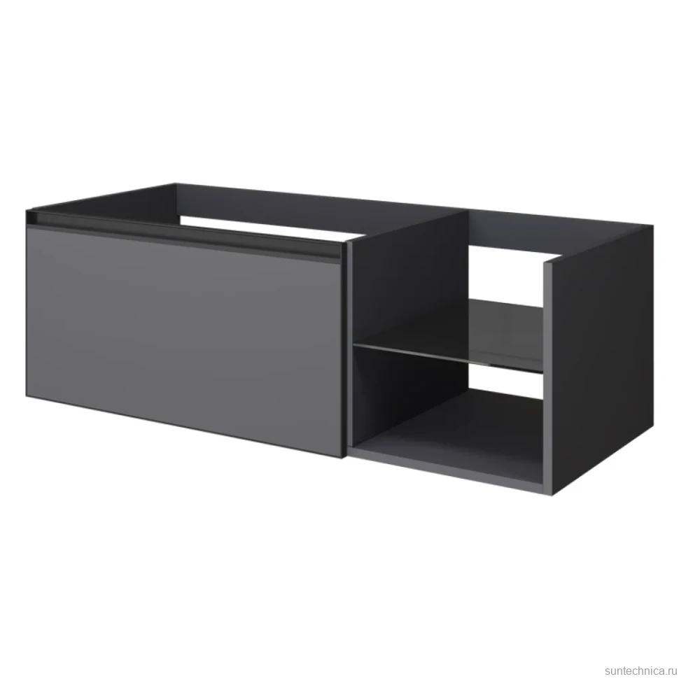 Тумба с раковиной Armadi Art Quatro 6 120 anthracite, с раковиной anthracite