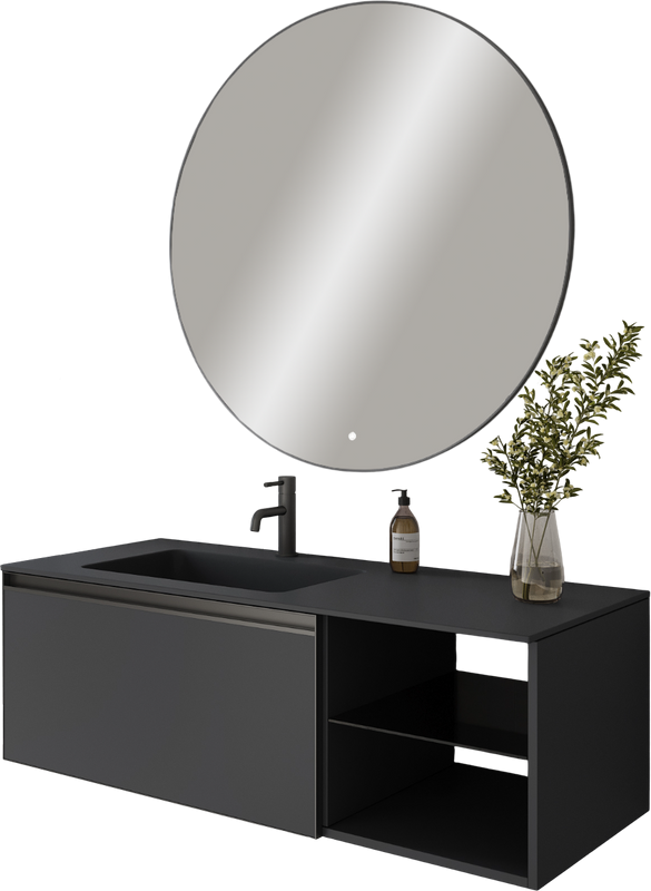 Тумба с раковиной Armadi Art Quatro 6 120 anthracite, с раковиной anthracite