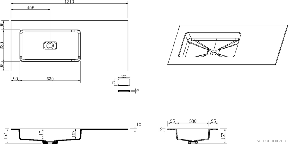 Тумба с раковиной Armadi Art Quatro 6 120 anthracite, с раковиной anthracite