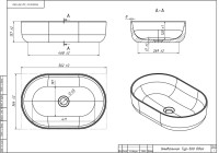 Накладная раковина Belux Турин 56 глянцевая белая, овальная