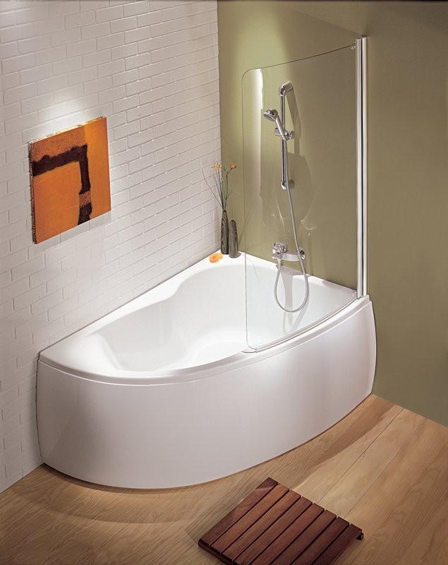 Акриловая ванна Jacob Delafon Micromega Duo R 170x105 см, угловая, правая, пристенная, белая, асимметричная, с каркасом