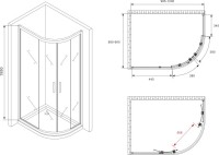 Душевой уголок Abber Schwarzer Diamant AG01190 100x90, профиль хром, стекло прозрачное