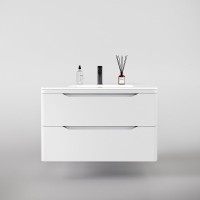 Тумба с раковиной Style Line Марелла 90 подвесная, белая матовая