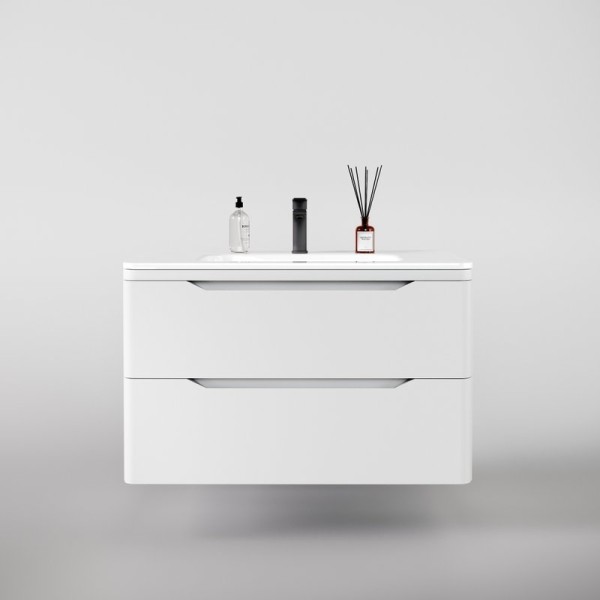 Тумба с раковиной Style Line Марелла 90 подвесная, белая матовая