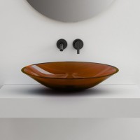 Накладная раковина Abber Kristall AT2812 opal, коричневая