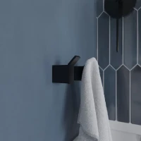 Крючок DEKOR BANYO SS 304 Black SS304 008 04 матовый черный, на шурупах Крючок DEKOR BANYO SS 304 Black SS304 008 04 матовый черный, на шурупах
