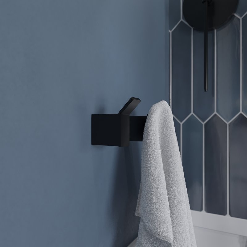 Крючок DEKOR BANYO SS 304 Black SS304 008 04 матовый черный, на шурупах