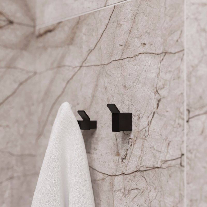 Крючок DEKOR BANYO SS 304 Black SS304 008 04 матовый черный, на шурупах