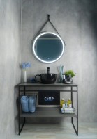 Накладная раковина GID Creativo Nc9077 40 глянцевая черная, круглая, фаянс