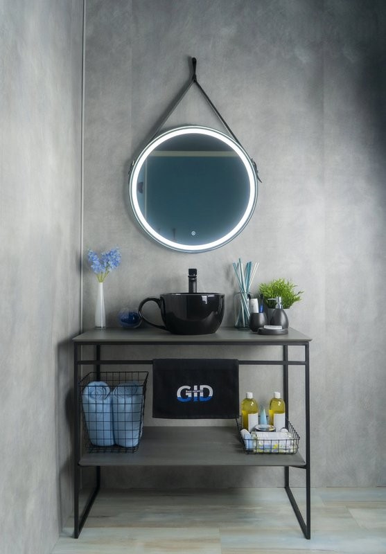 Накладная раковина GID Creativo Nc9077 40 глянцевая черная, круглая, фаянс