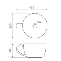 Накладная раковина GID Creativo Nc9077 40 глянцевая черная, круглая, фаянс