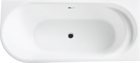 Акриловая ванна BelBagno BB410-1700-780-R без опоры 170x80 см, правая, пристенная, белая, со сливом-переливом