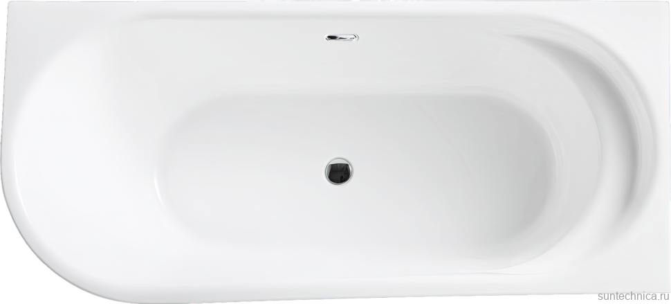 Акриловая ванна BelBagno BB410-1700-780-R без опоры 170x80 см, правая, пристенная, белая, со сливом-переливом
