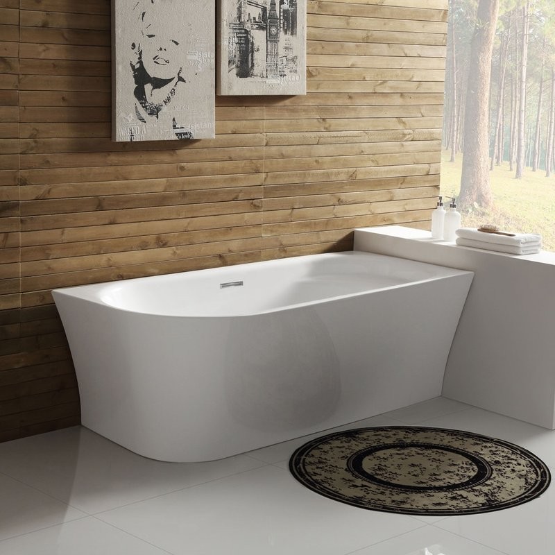 Акриловая ванна BelBagno BB410-1700-780-R без опоры 170x80 см, правая, пристенная, белая, со сливом-переливом