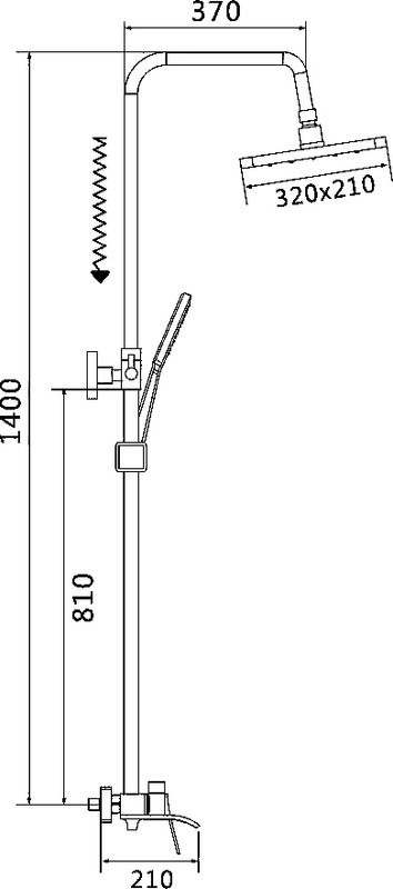 Душевая стойка Shevanik S4136 хром