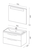 Мебель для ванной комнаты Sanvit Тандем 90 new