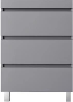 Тумба с раковиной Style Line Даллас Леон 120 R Люкс Plus напольная, серая, для стиральной машины, 3 ящика