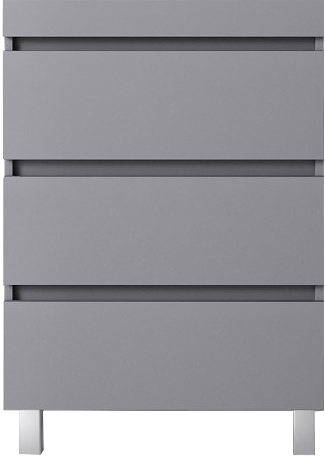 Тумба с раковиной Style Line Даллас Леон 120 R Люкс Plus напольная, серая, для стиральной машины, 3 ящика