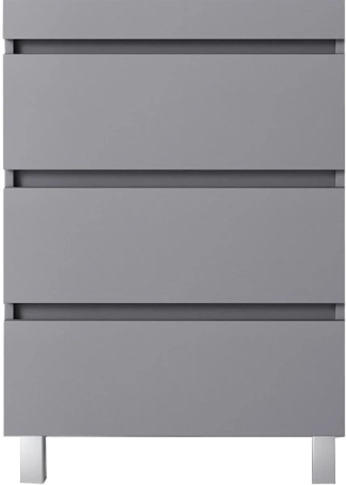Тумба с раковиной Style Line Даллас Леон 120 R Люкс Plus напольная, серая, для стиральной машины, 3 ящика