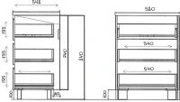 Тумба с раковиной Style Line Даллас Леон 120 R Люкс Plus напольная, серая, для стиральной машины, 3 ящика