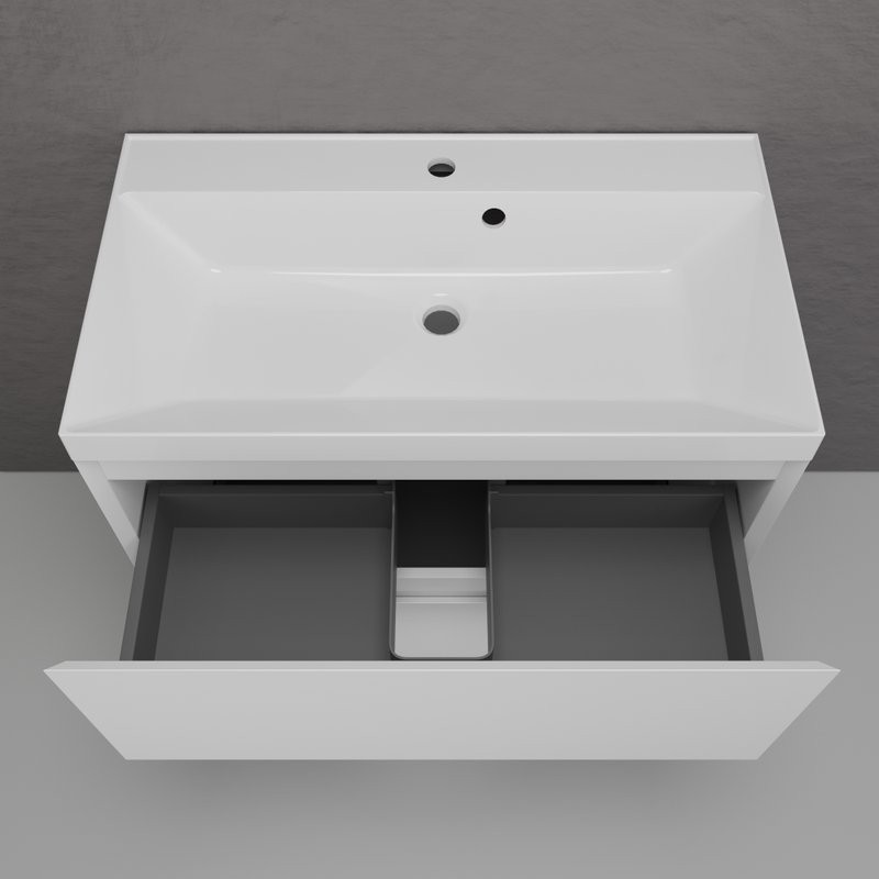 Мебель для ванной комнаты Style Line Манхэттен 80 напольная, белая, раковина Andrea Classic 80