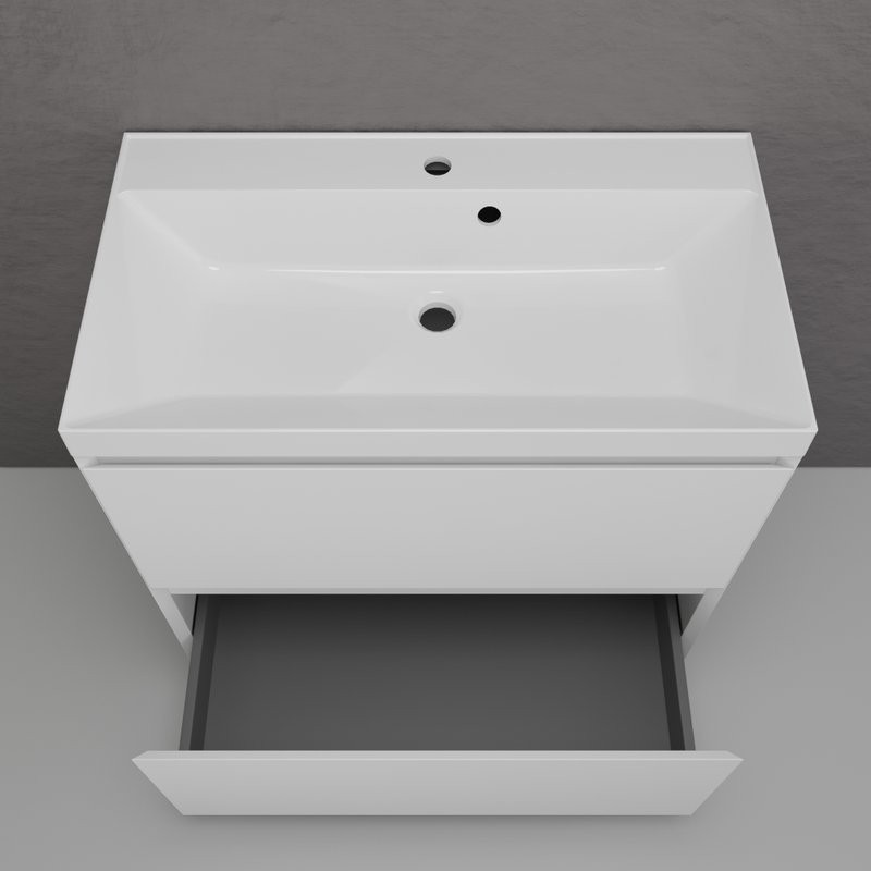 Мебель для ванной комнаты Style Line Манхэттен 80 напольная, белая, раковина Andrea Classic 80