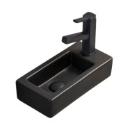 Раковина маленькая в туалет GID Suspendido Bm9272L 37 матовая черная, прямоугольная, фаянс