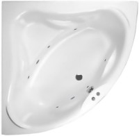 Акриловая ванна Excellent Konsul WAEX.KON15.SOFT 150x150 см, угловая, встраиваемая, с гидромассажем, белая, четверть круга, с каркасом, с сиденьем, со сливом-переливом