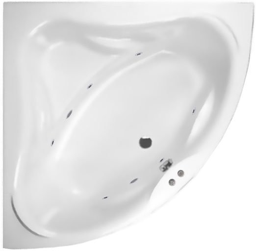 Акриловая ванна Excellent Konsul WAEX.KON15.SOFT 150x150 см, угловая, встраиваемая, с гидромассажем, белая, четверть круга, с каркасом, с сиденьем, со сливом-переливом