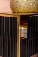 Тумба под раковину Armadi Art Monaco 80 для столешницы черная, золото