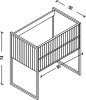 Тумба под раковину Armadi Art Monaco 80 для столешницы черная, золото