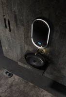 Накладная раковина Abber Karbon AK2041 58 черная, овальная