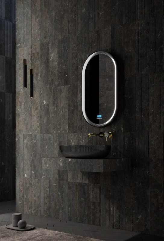 Накладная раковина Abber Karbon AK2041 58 черная, овальная